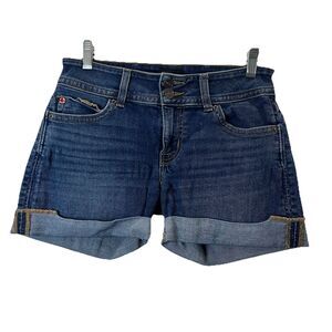 Hudson Ruby Cuffed Mid-Thigh Jean Shorts Womens Size 27 Medium Wash Mid Rise